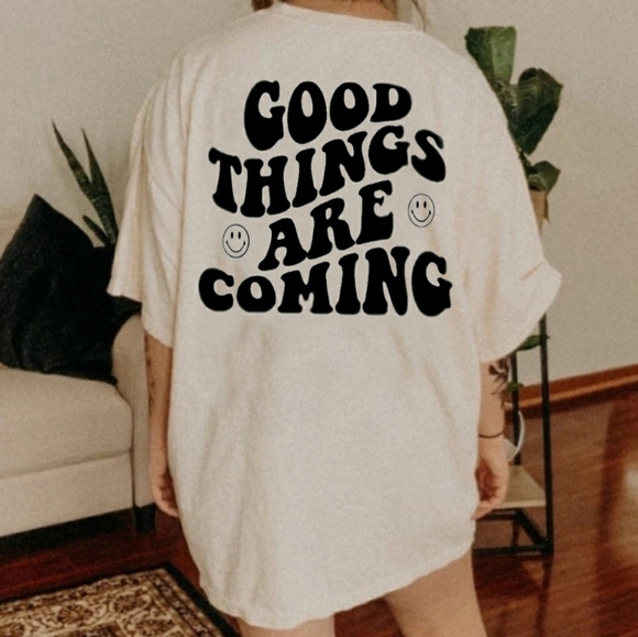 Tan Good Things Aesthetic Tshirt - Picture 1 of 3